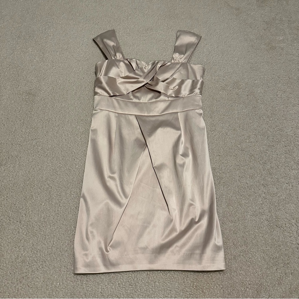 Vero Moda Dress Womens Gold Satin Evening Cocktail Dress Size 2